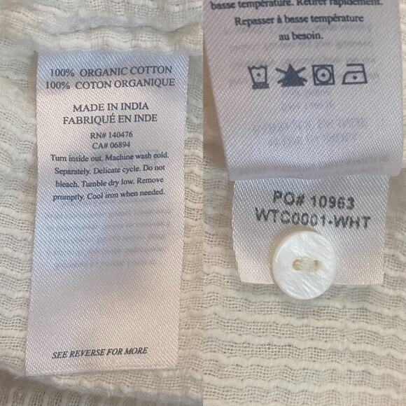 Faherty Willa White Button Up Blouse Western Prairie Women’s Size Small Romantic - Picture 6 of 9